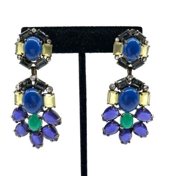 Stella & Dot Multicolored Crystals Dangle Earrings - Picture 1 of 2